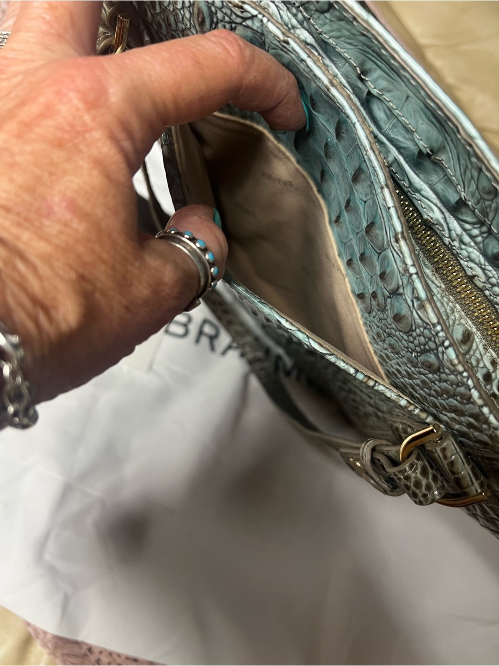 Brahmin Abigail Bluebell Ombré Melbourne Shoulder Bag - Picture 13 of 17
